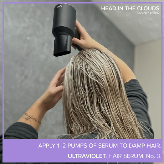 Hair drying after using blonde hair treatment.